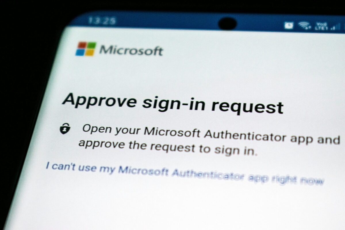 Small business security risks - MFA sign in. Microsoft sign in request screen